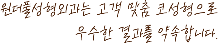 원더풀성형외과는 고객 맞춤 코성형으로 우수한 결과를 약속합니다